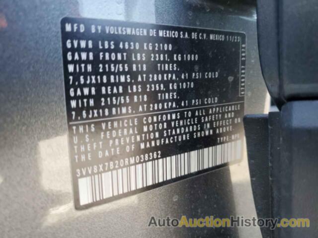 VOLKSWAGEN TAOS S S, 3VV8X7B20RM038362