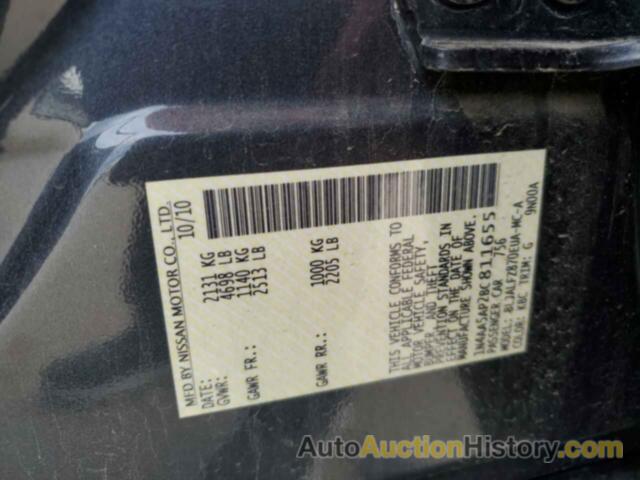 NISSAN MAXIMA S, 1N4AA5AP2BC811655