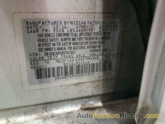 NISSAN SENTRA S, 3N1AB7AP4HY241843