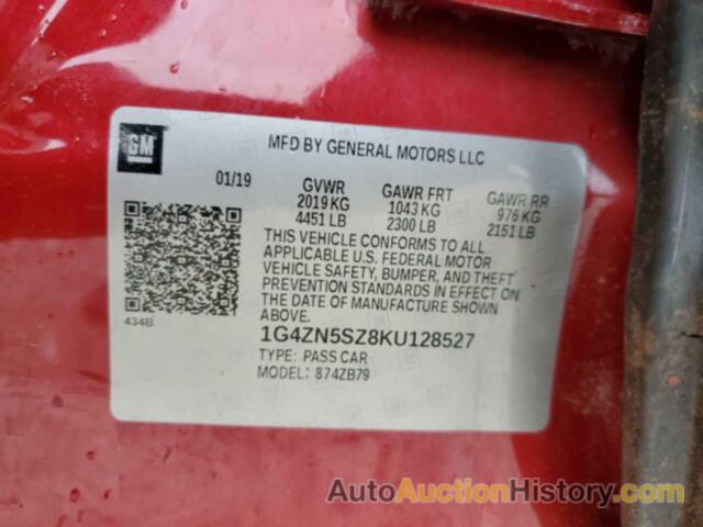 BUICK LACROSSE PREFERRED, 1G4ZN5SZ8KU128527