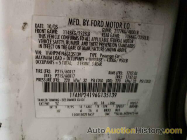 FORD 500 SEL, 1FAHP24196G135139