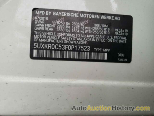 BMW X5 XDRIVE35I, 5UXKR0C53F0P17523