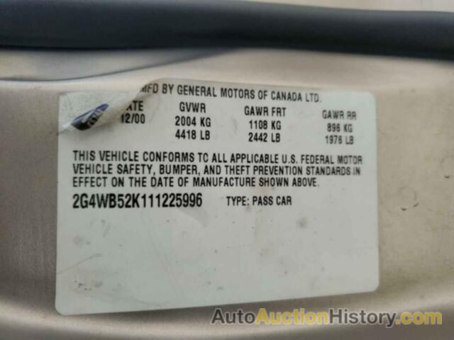 BUICK REGAL LS, 2G4WB52K111225996