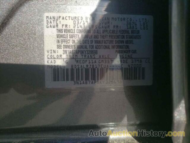 NISSAN SENTRA S, 3N1AB7AP8KY328698