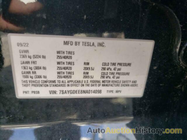 TESLA MODEL Y, 7SAYGDEE8NA014098