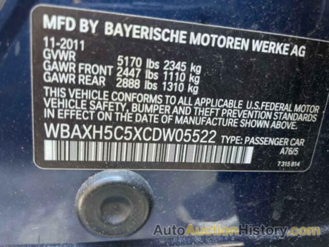 BMW 5 SERIES XI, WBAXH5C5XCDW05522