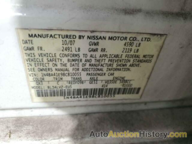 NISSAN MAXIMA SE, 1N4BA41E98C810055