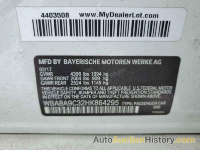 BMW 3 SERIES I, WBA8A9C32HK864295