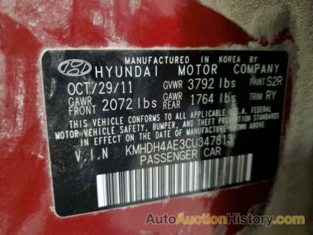 HYUNDAI ELANTRA GLS, KMHDH4AE3CU347813