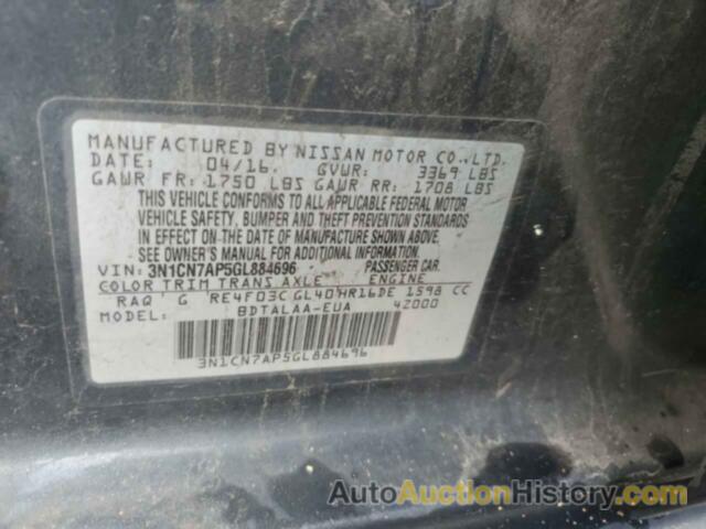 NISSAN VERSA S, 3N1CN7AP5GL884696