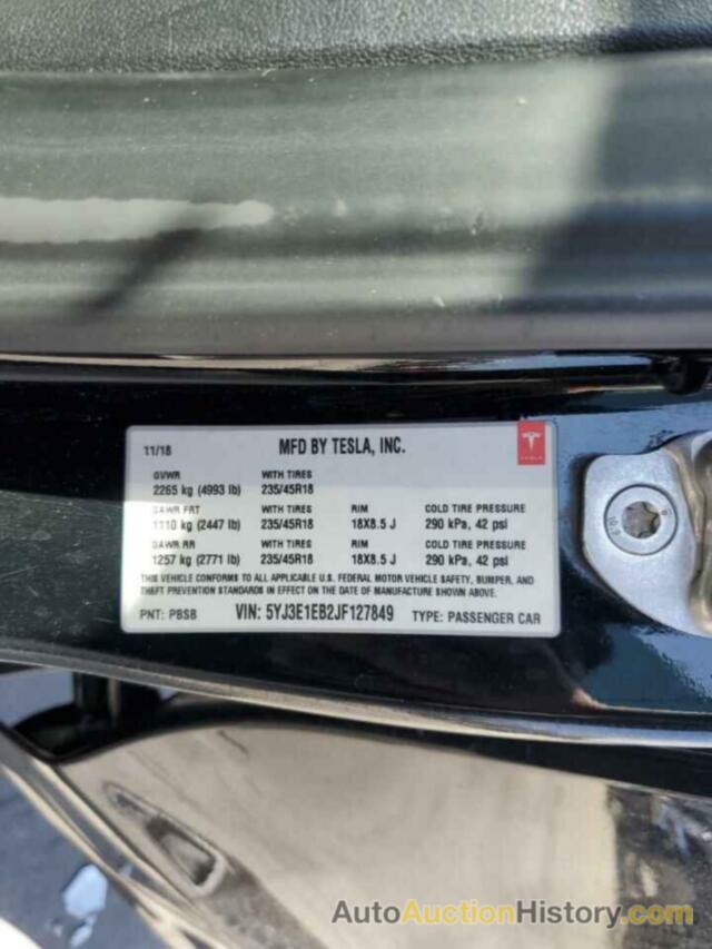 TESLA MODEL 3, 5YJ3E1EB2JF127849