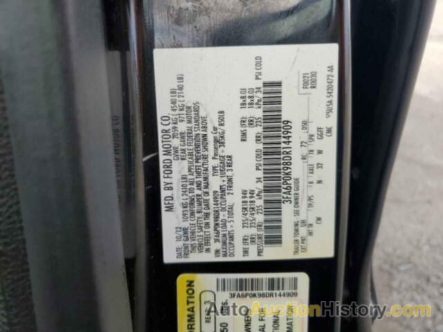 FORD FUSION TECHNOLOGY, 3FA6P0K98DR144909
