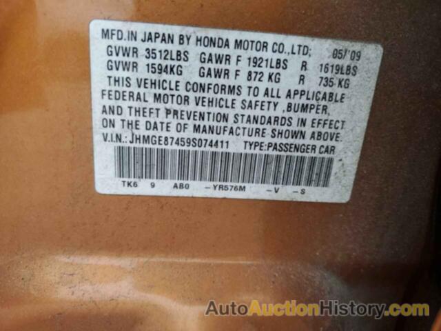 HONDA FIT SPORT, JHMGE87459S074411