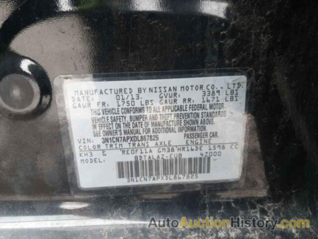 NISSAN VERSA S, 3N1CN7APXDL867825