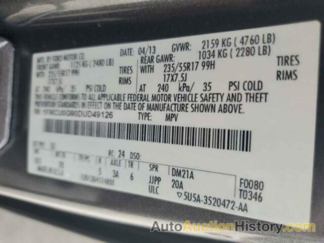 FORD ESCAPE SE, 1FMCU0G90DUD49126