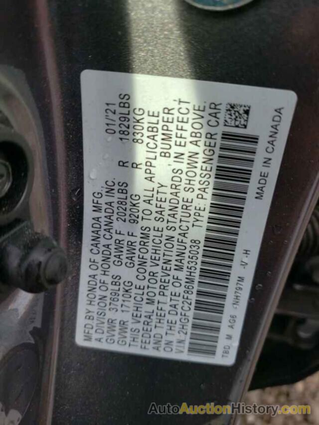 HONDA CIVIC SPORT, 2HGFC2F86MH535038