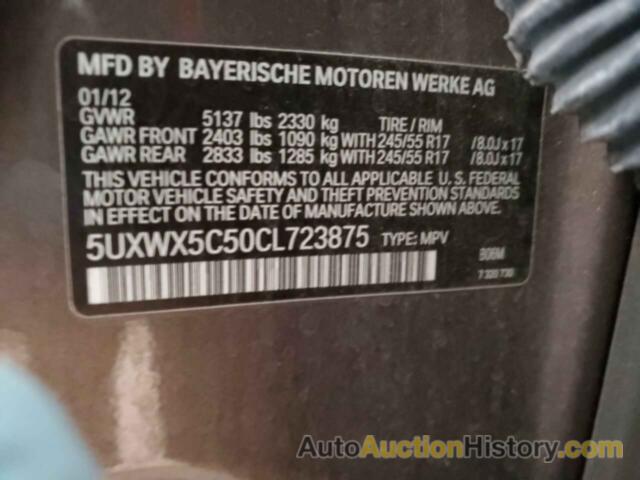 BMW X3 XDRIVE28I, 5UXWX5C50CL723875