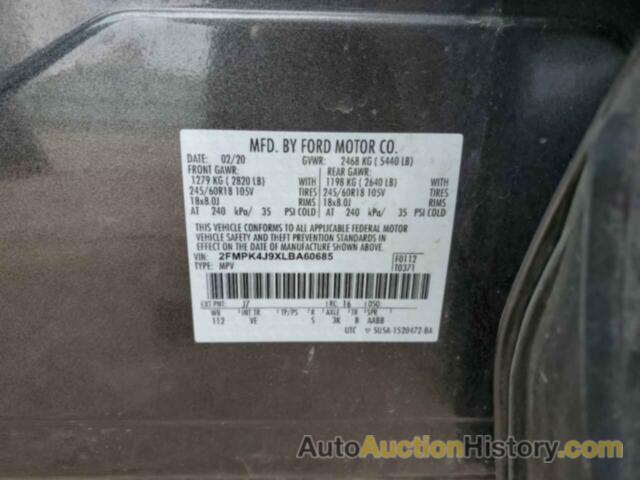 FORD EDGE SEL, 2FMPK4J9XLBA60685