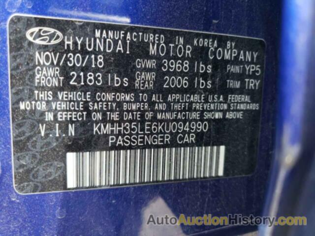 HYUNDAI ELANTRA, KMHH35LE6KU094990