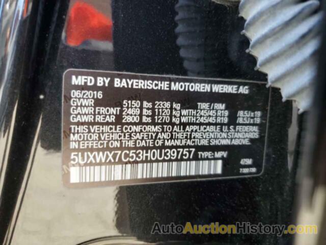 BMW X3 XDRIVE35I, 5UXWX7C53H0U39757