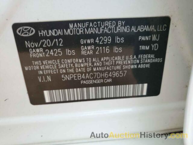 HYUNDAI SONATA GLS, 5NPEB4AC7DH649657