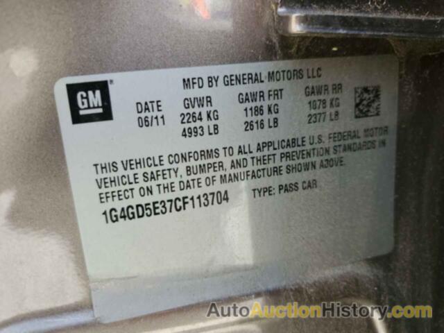 BUICK LACROSSE PREMIUM, 1G4GD5E37CF113704