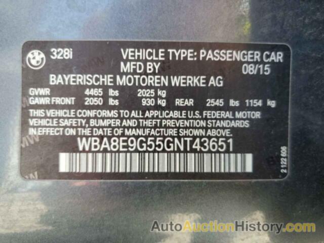 BMW 3 SERIES I SULEV, WBA8E9G55GNT43651