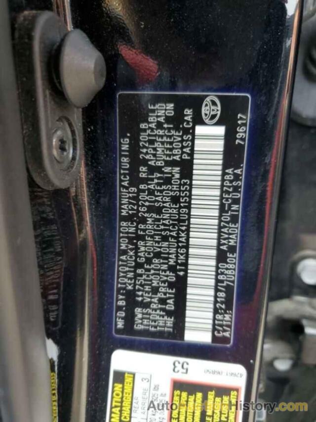 TOYOTA CAMRY XSE, 4T1K61AK4LU915553