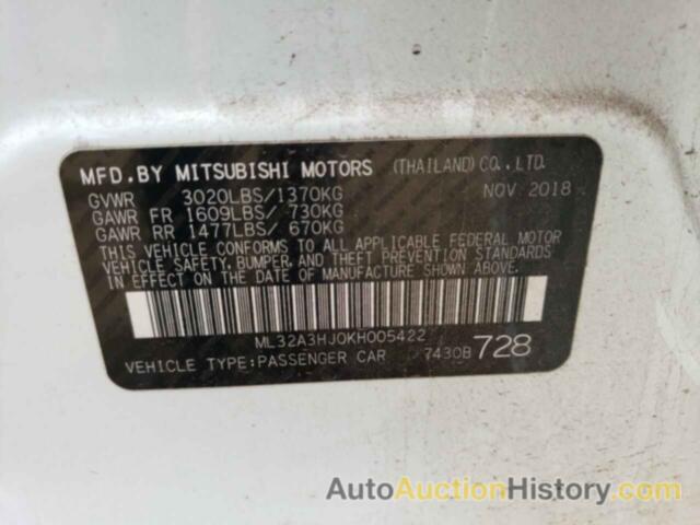 MITSUBISHI MIRAGE ES, ML32A3HJ0KH005422