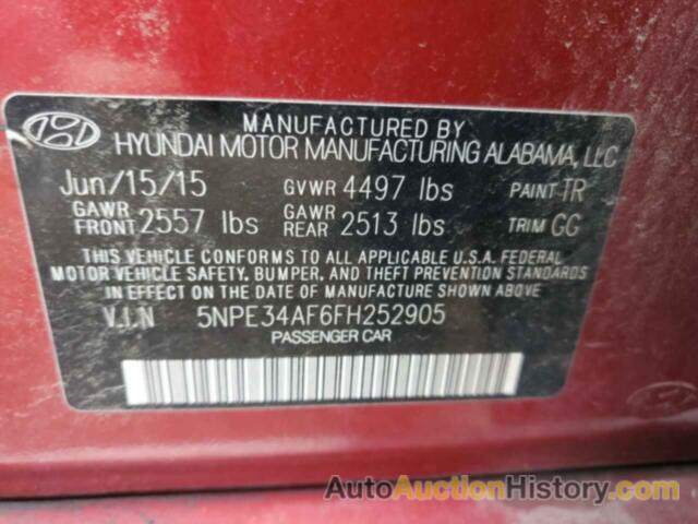 HYUNDAI SONATA SPORT, 5NPE34AF6FH252905