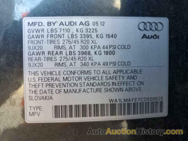 AUDI Q7 PREMIUM PLUS, WA1LMAFE7CD009926