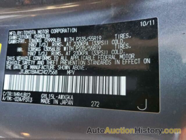 LEXUS RX450 450, JTJBC1BA4C2427568