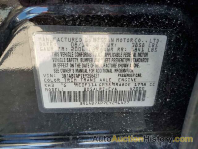 NISSAN SENTRA S, 3N1AB7AP7EY296427