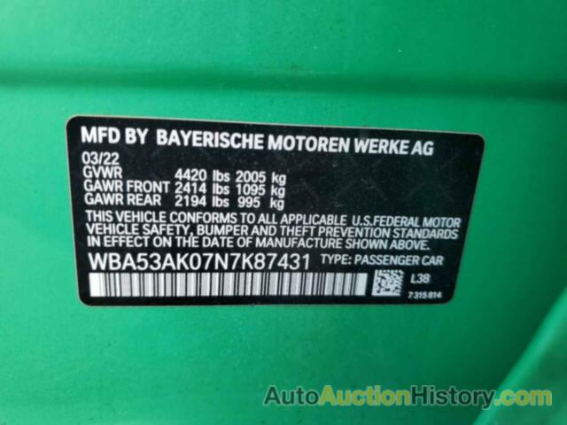 BMW 2 SERIES, WBA53AK07N7K87431