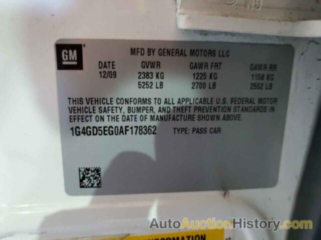 BUICK LACROSSE CXL, 1G4GD5EG0AF178362