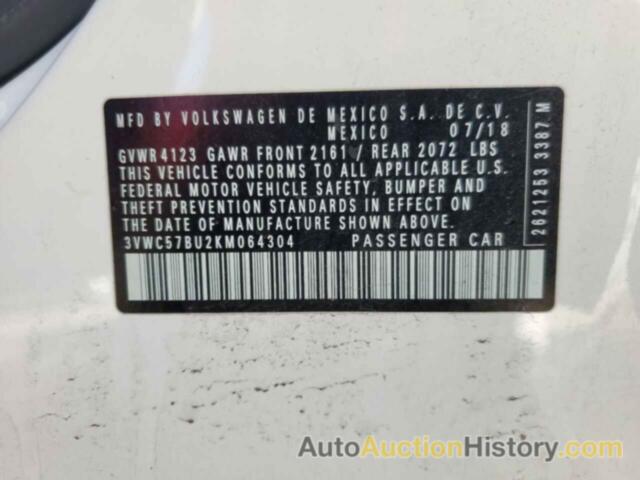 VOLKSWAGEN JETTA S, 3VWC57BU2KM064304