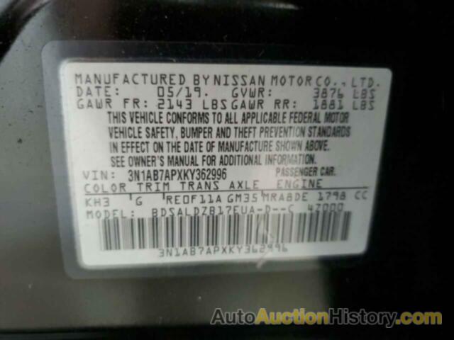 NISSAN SENTRA S, 3N1AB7APXKY362996