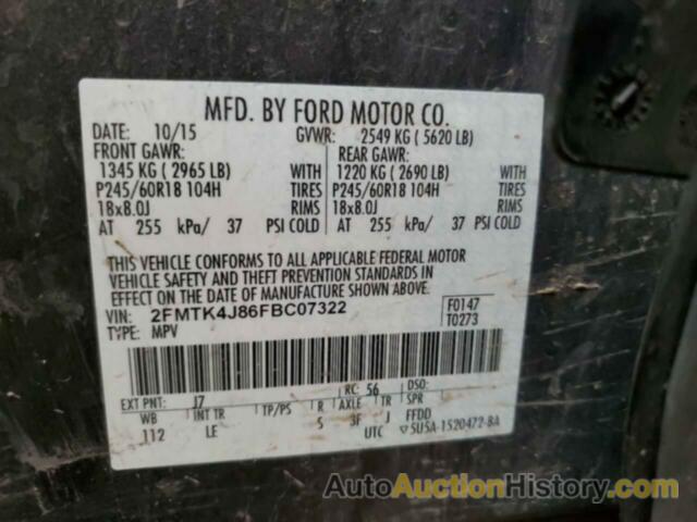 FORD EDGE SEL, 2FMTK4J86FBC07322