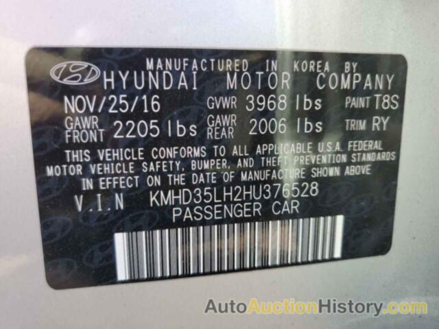 HYUNDAI ELANTRA, KMHD35LH2HU376528