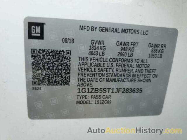 CHEVROLET MALIBU LS, 1G1ZB5ST1JF283635