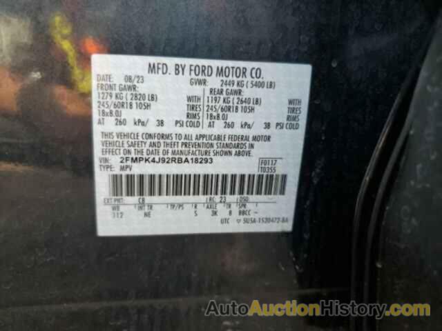 FORD EDGE SEL, 2FMPK4J92RBA18293