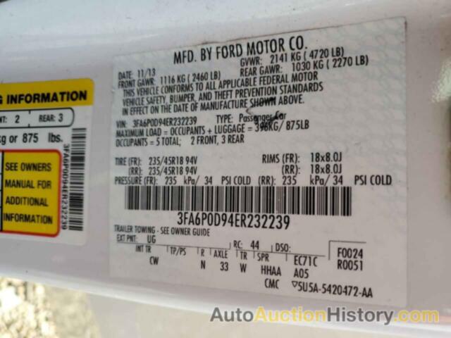 FORD FUSION TITANIUM, 3FA6P0D94ER232239