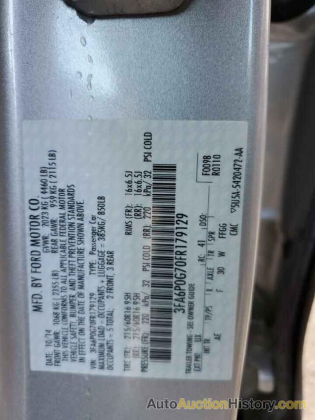 FORD FUSION S, 3FA6P0G70FR179129