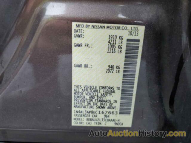 NISSAN ALTIMA 2.5, 1N4AL3AP8EC167663