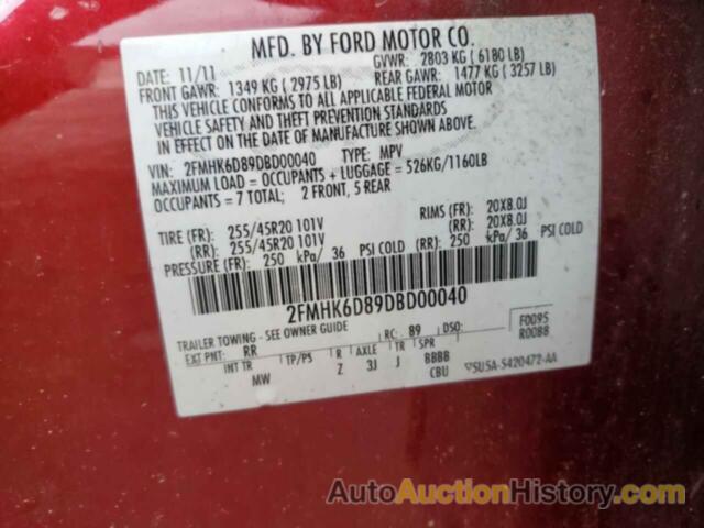 FORD FLEX LIMITED, 2FMHK6D89DBD00040