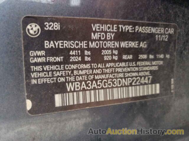 BMW 3 SERIES I, WBA3A5G53DNP22447