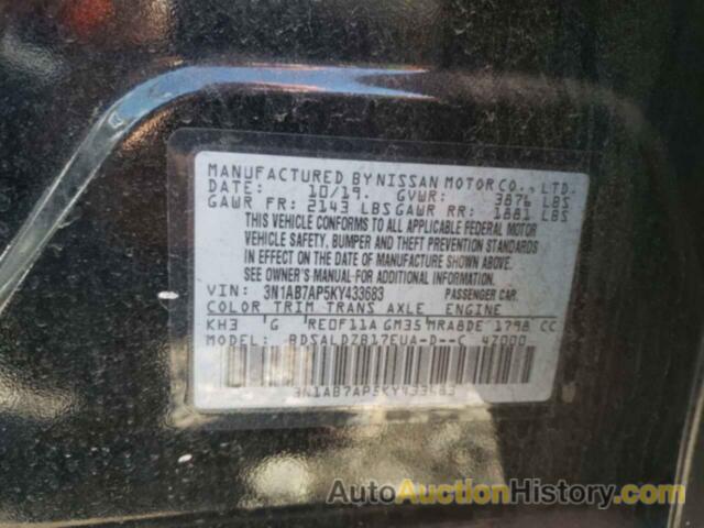 NISSAN SENTRA S, 3N1AB7AP5KY433683