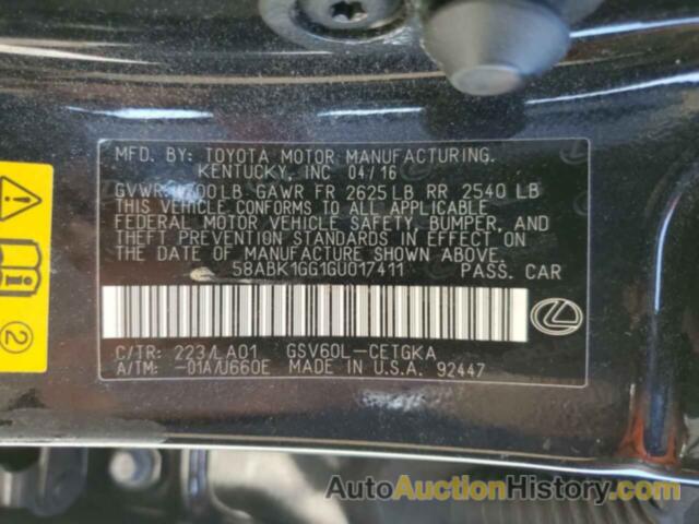 LEXUS ES350 350, 58ABK1GG1GU017411