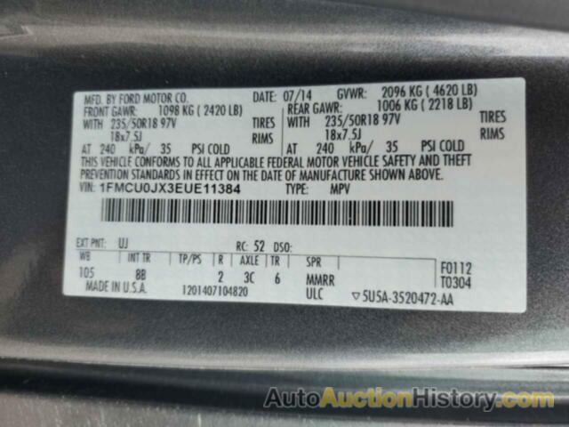 FORD ESCAPE TITANIUM, 1FMCU0JX3EUE11384