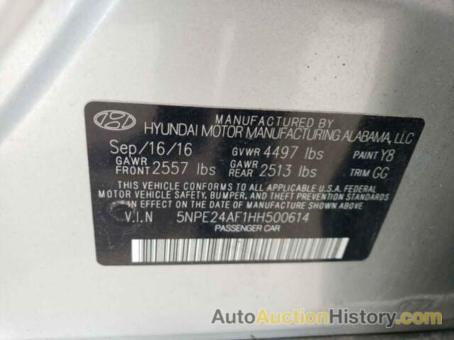 HYUNDAI SONATA SE, 5NPE24AF1HH500614